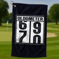 70th Birthday Funny Gift Oldometer 6970 Golf Towel thumb 1