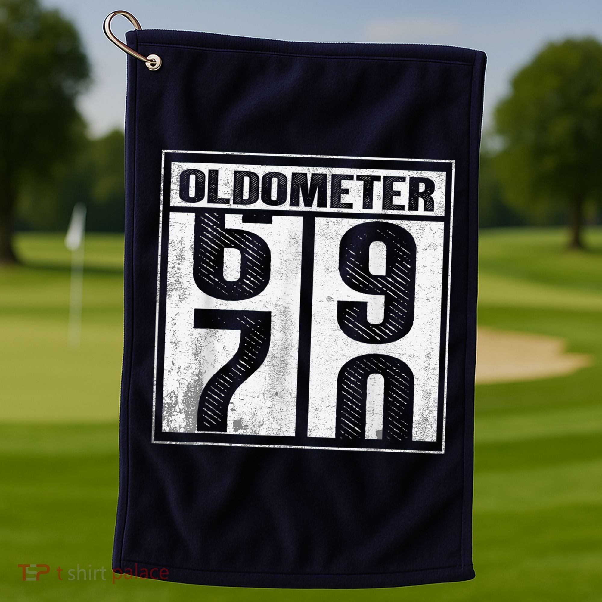 70th Birthday Funny Gift Oldometer 6970 Golf Towel