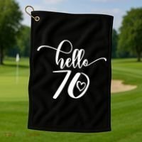 70th Birthday For  Hello 70 Seventy 70 Years Old Cute Golf Towel thumb 1