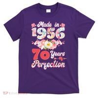 70th Birthday Floral Made In 1956 70 Years Of Perfection T-Shirt thumb 0