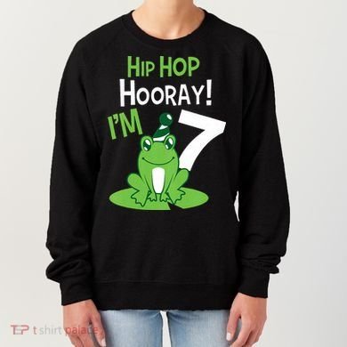 7th Birthday Frog Funny Party 7 Year Old Women's Sweatshirt