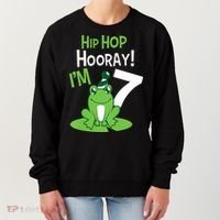 7th Birthday Frog Funny Party 7 Year Old Women's Sweatshirt thumb 0