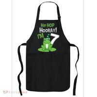 7th Birthday Frog Funny Party 7 Year Old Apron thumb 0