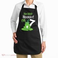 7th Birthday Frog Funny Party 7 Year Old Apron thumb 2