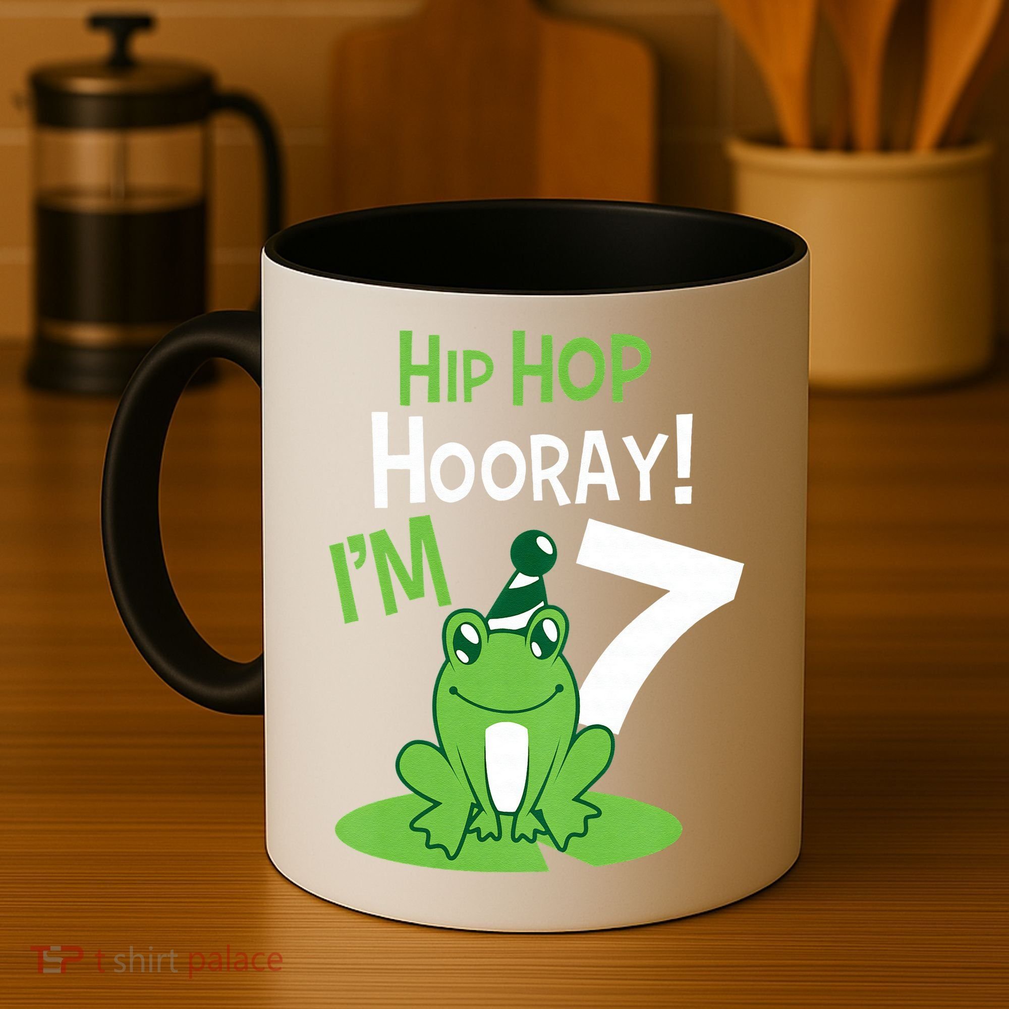 7th Birthday Frog Funny Party 7 Year Old Coffee Mug