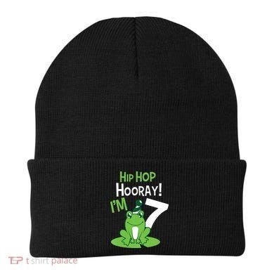 7th Birthday Frog Funny Party 7 Year Old Beanie