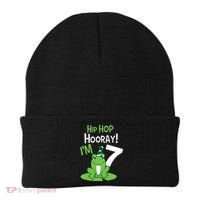 7th Birthday Frog Funny Party 7 Year Old Beanie thumb 0