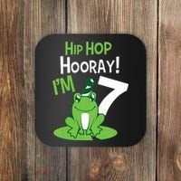 7th Birthday Frog Funny Party 7 Year Old Coaster thumb 0