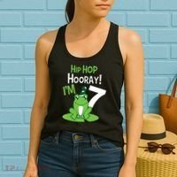 7th Birthday Frog Funny Party 7 Year Old Women's Tank Top thumb 2