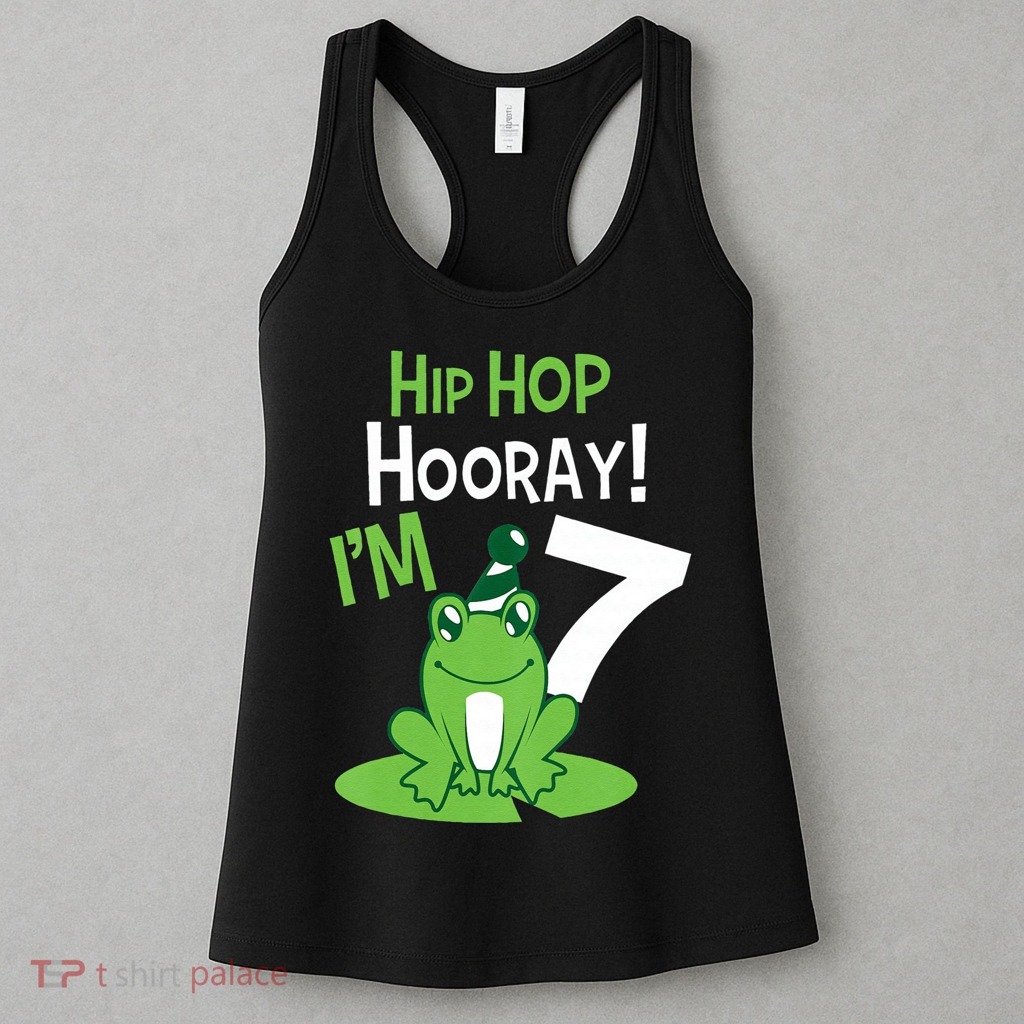 7th Birthday Frog Funny Party 7 Year Old Women's Tank Top
