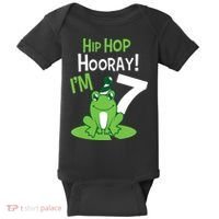 7th Birthday Frog Funny Party 7 Year Old Baby Bodysuit thumb 0