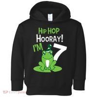 7th Birthday Frog Funny Party 7 Year Old Toddler Hoodie thumb 0