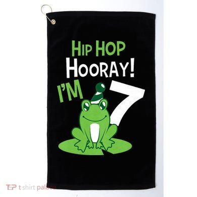 7th Birthday Frog Funny Party 7 Year Old Golf Towel