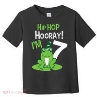 7th Birthday Frog Funny Party 7 Year Old Toddler T-Shirt thumb 0