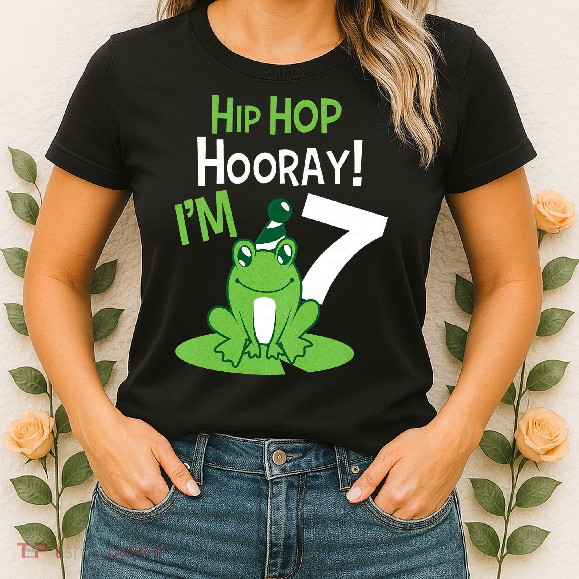 7th Birthday Frog Funny Party 7 Year Old Women's T-Shirt