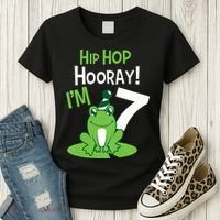 7th Birthday Frog Funny Party 7 Year Old Women's T-Shirt thumb 3