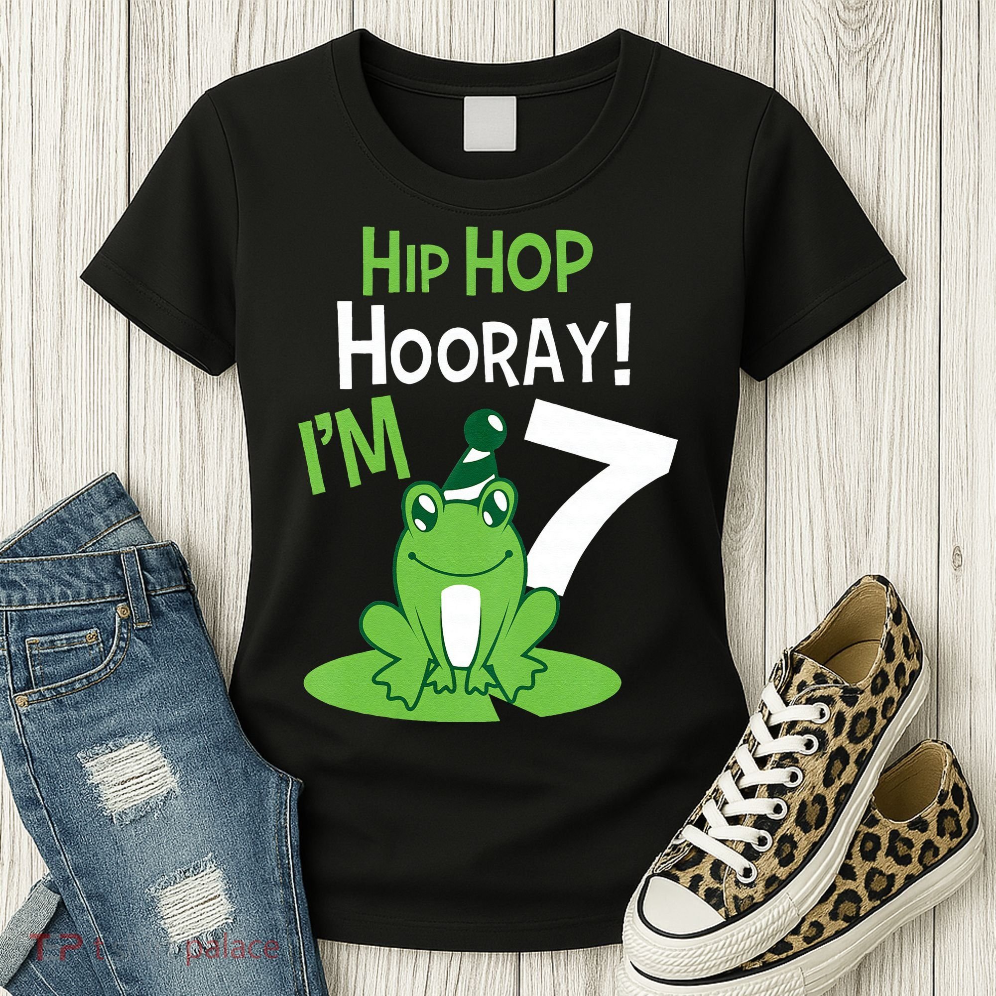 7th Birthday Frog Funny Party 7 Year Old Women's T-Shirt