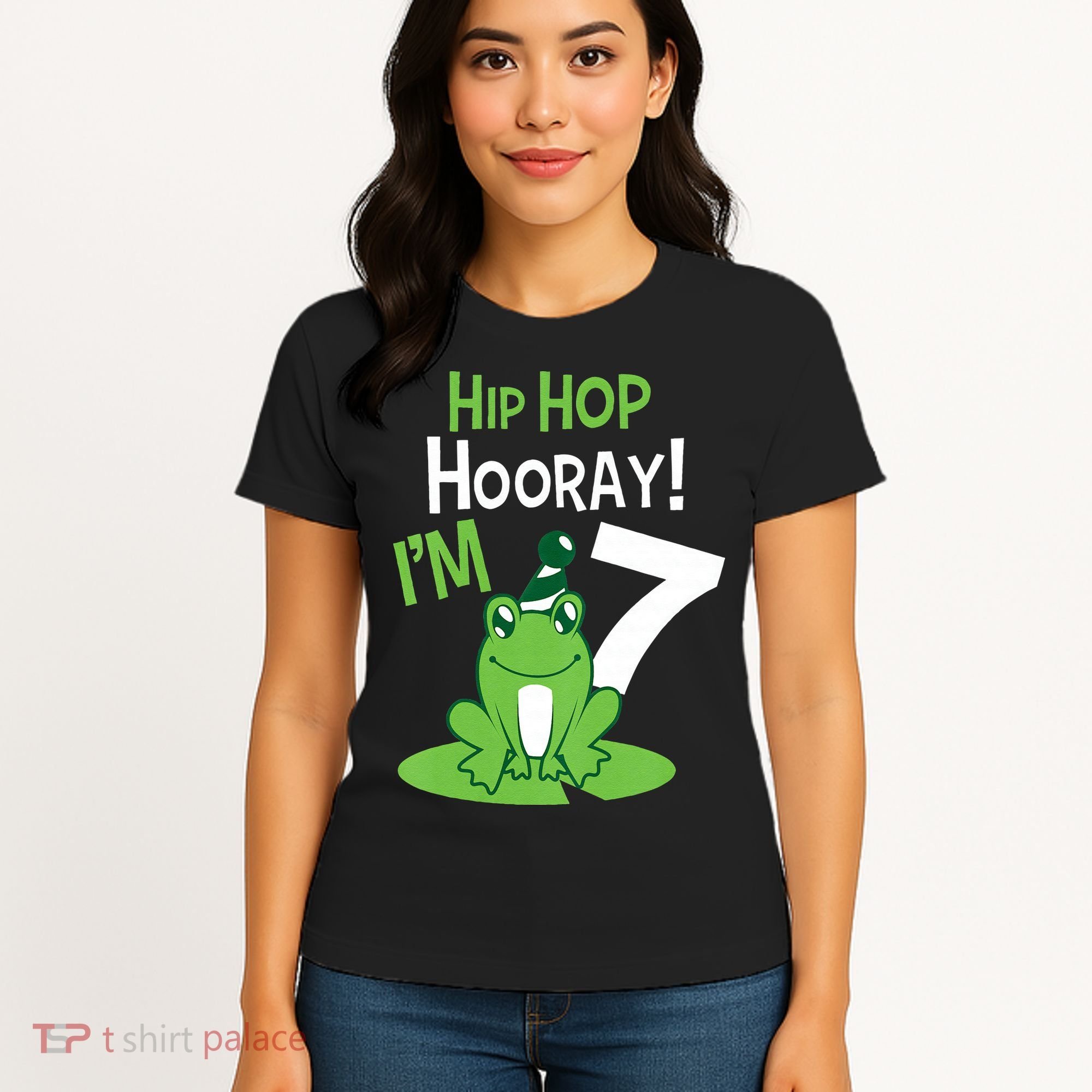 7th Birthday Frog Funny Party 7 Year Old Women's T-Shirt