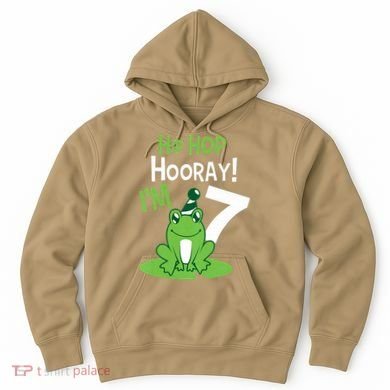 7th Birthday Frog Funny Party 7 Year Old Hoodie