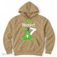 7th Birthday Frog Funny Party 7 Year Old Hoodie thumb 0