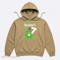 7th Birthday Frog Funny Party 7 Year Old Hoodie thumb 0