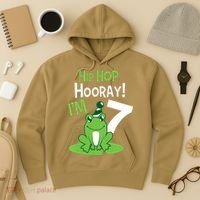 7th Birthday Frog Funny Party 7 Year Old Hoodie thumb 3