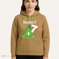 7th Birthday Frog Funny Party 7 Year Old Hoodie thumb 5
