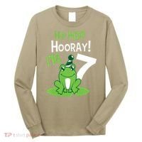 7th Birthday Frog Funny Party 7 Year Old Long Sleeve Shirt thumb 0