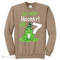 7th Birthday Frog Funny Party 7 Year Old Sweatshirt thumb 0