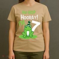 7th Birthday Frog Funny Party 7 Year Old T-Shirt thumb 4