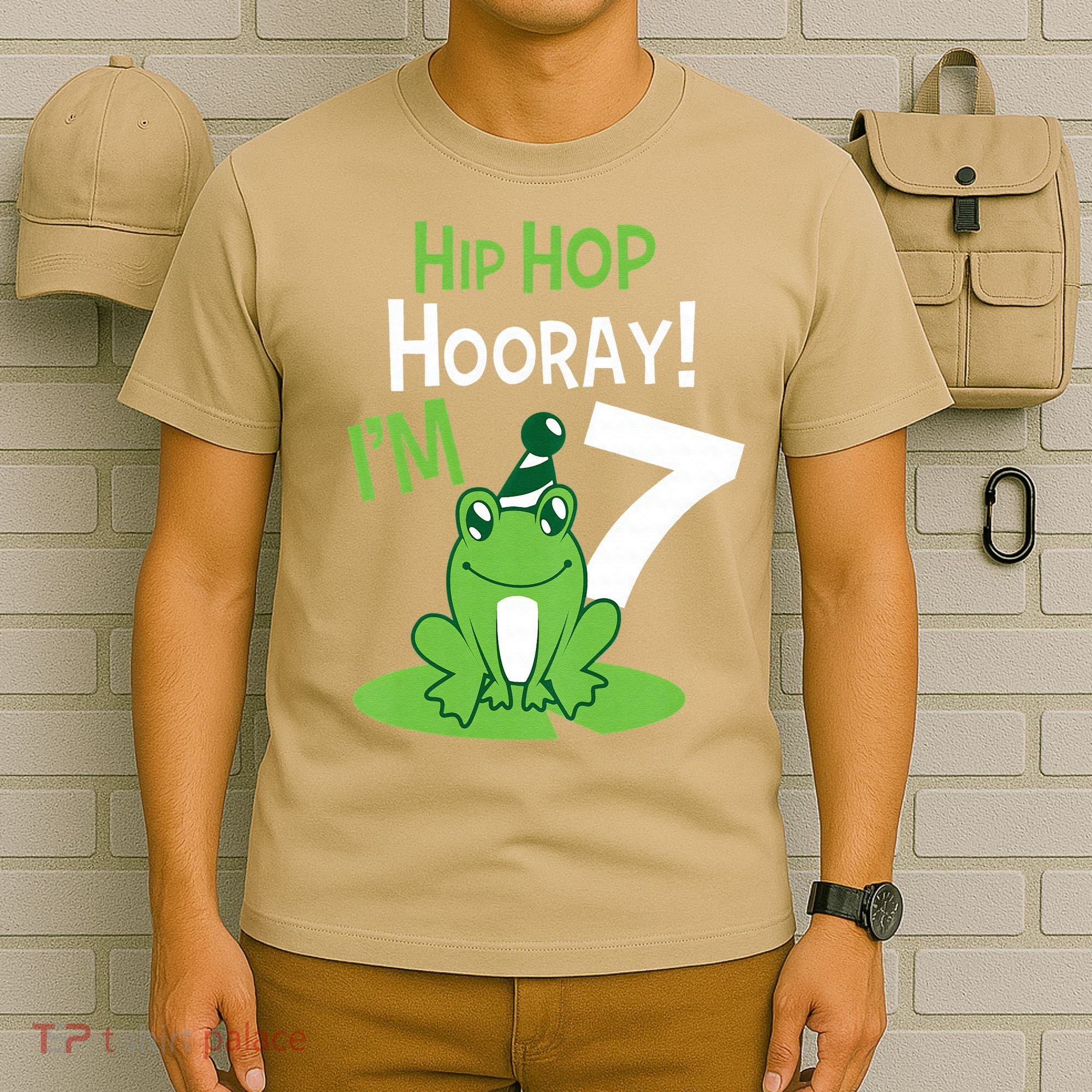 7th Birthday Frog Funny Party 7 Year Old T-Shirt