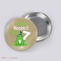 7th Birthday Frog Funny Party 7 Year Old Button thumb 0