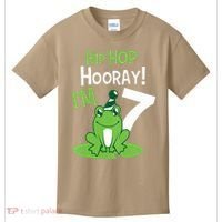 7th Birthday Frog Funny Party 7 Year Old Kids T-Shirt thumb 0