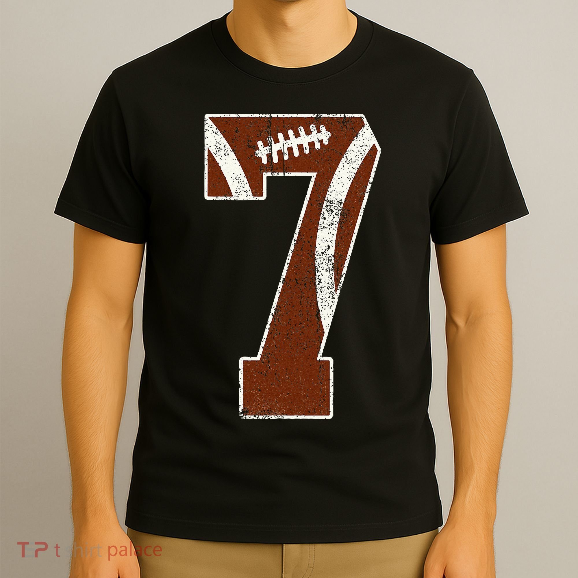 7th Birthday Football Lovers Bdy Boy 7 Year Old Girl T-Shirt
