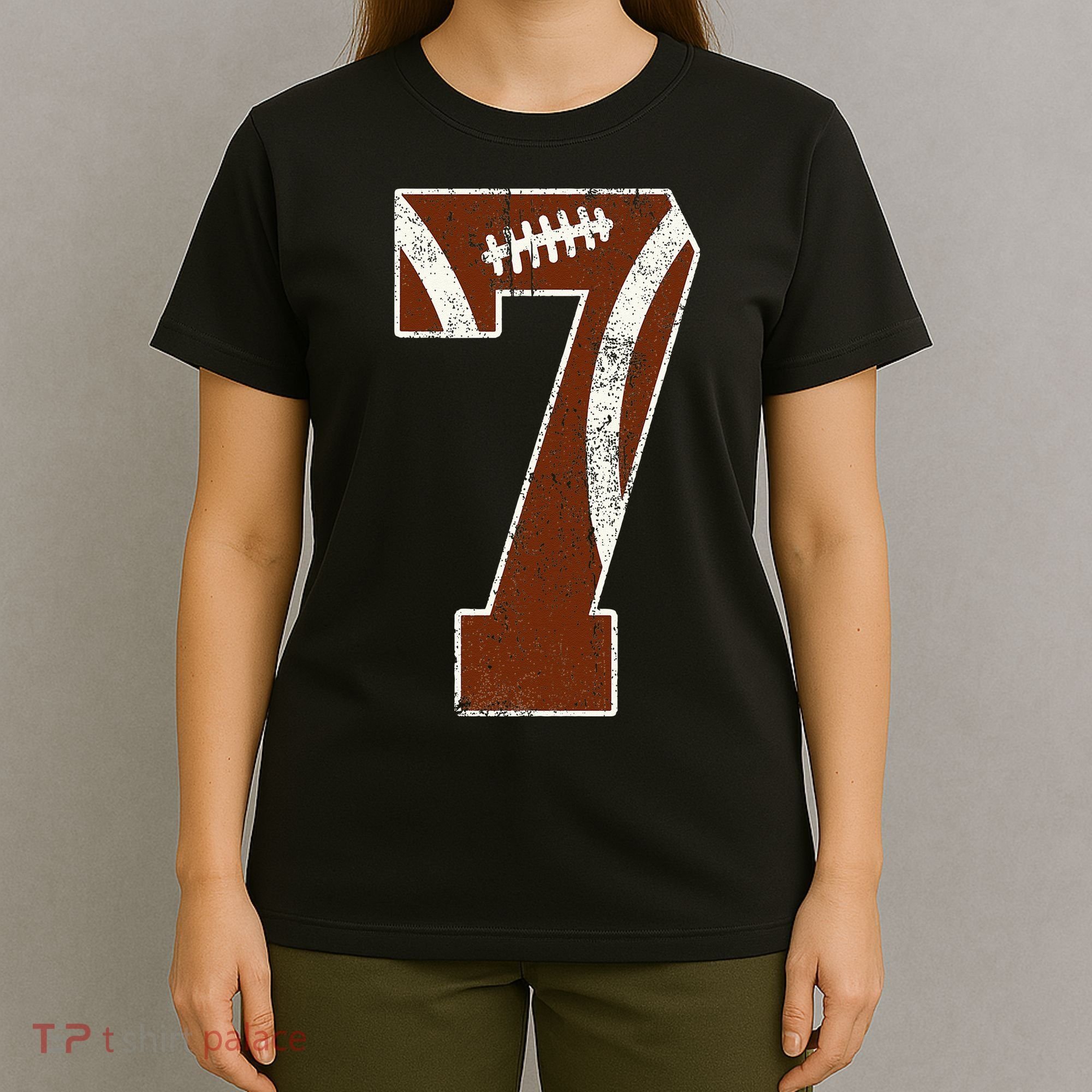 7th Birthday Football Lovers Bdy Boy 7 Year Old Girl T-Shirt