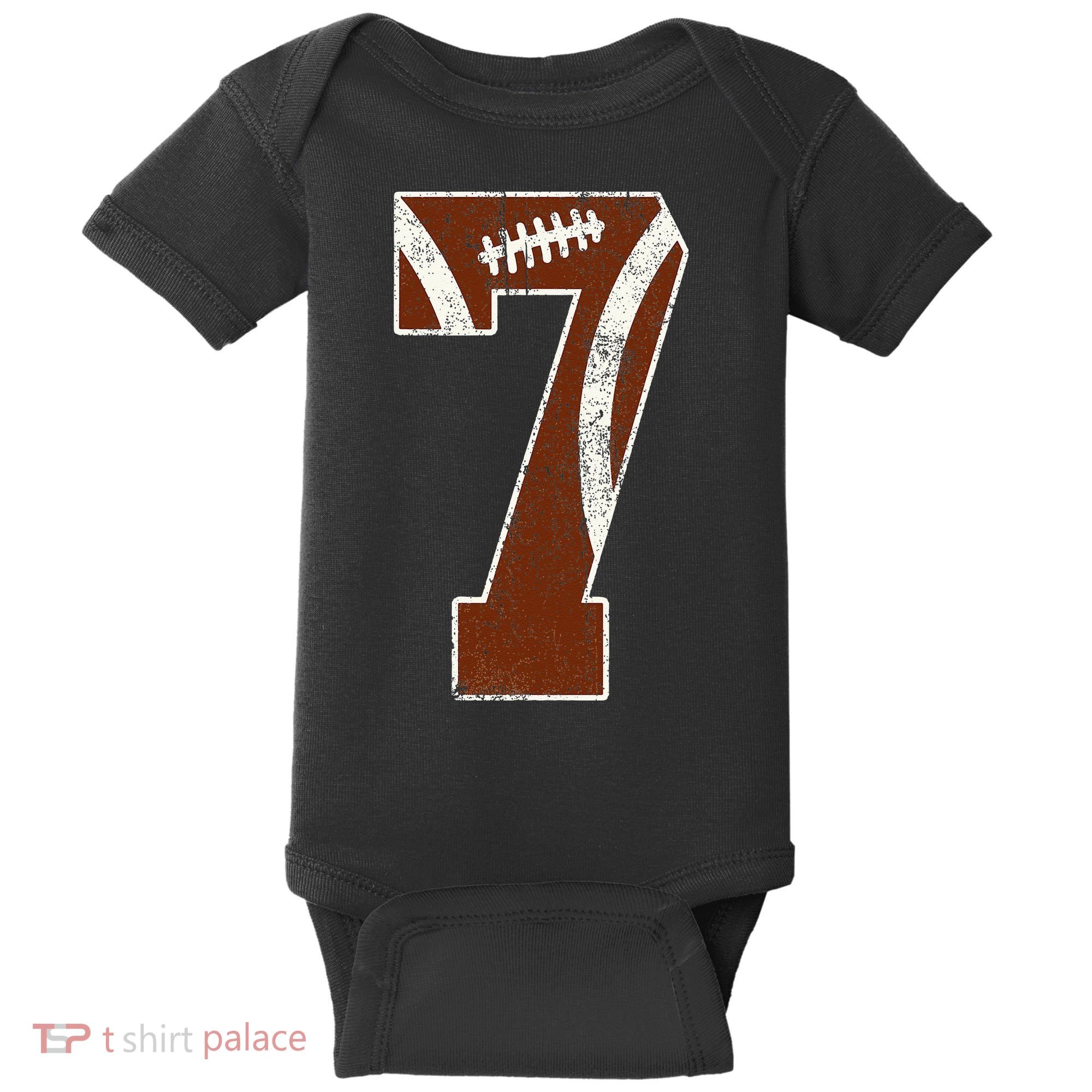 7th Birthday Football Lovers Bdy Boy 7 Year Old Girl Baby Bodysuit