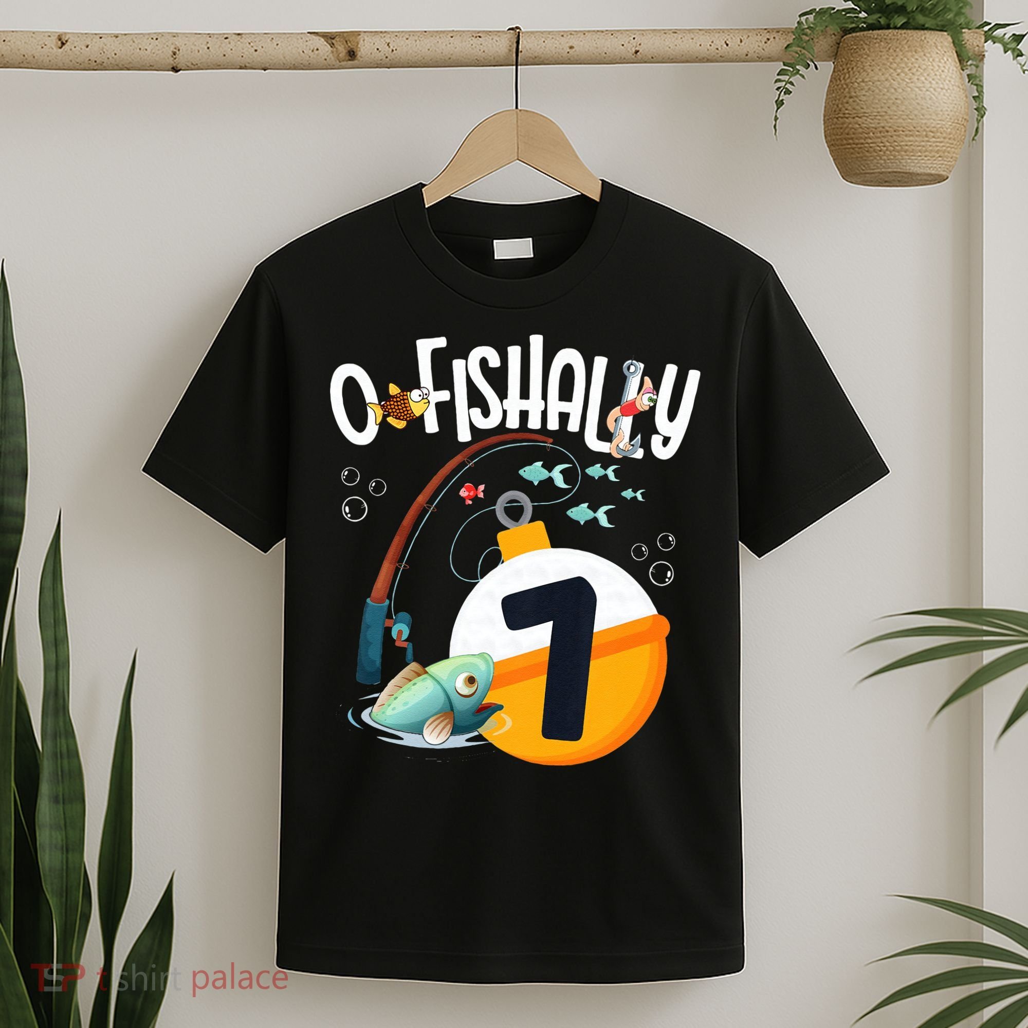 7th Birthday Fishing Theme For And OFishally 7 T-Shirt