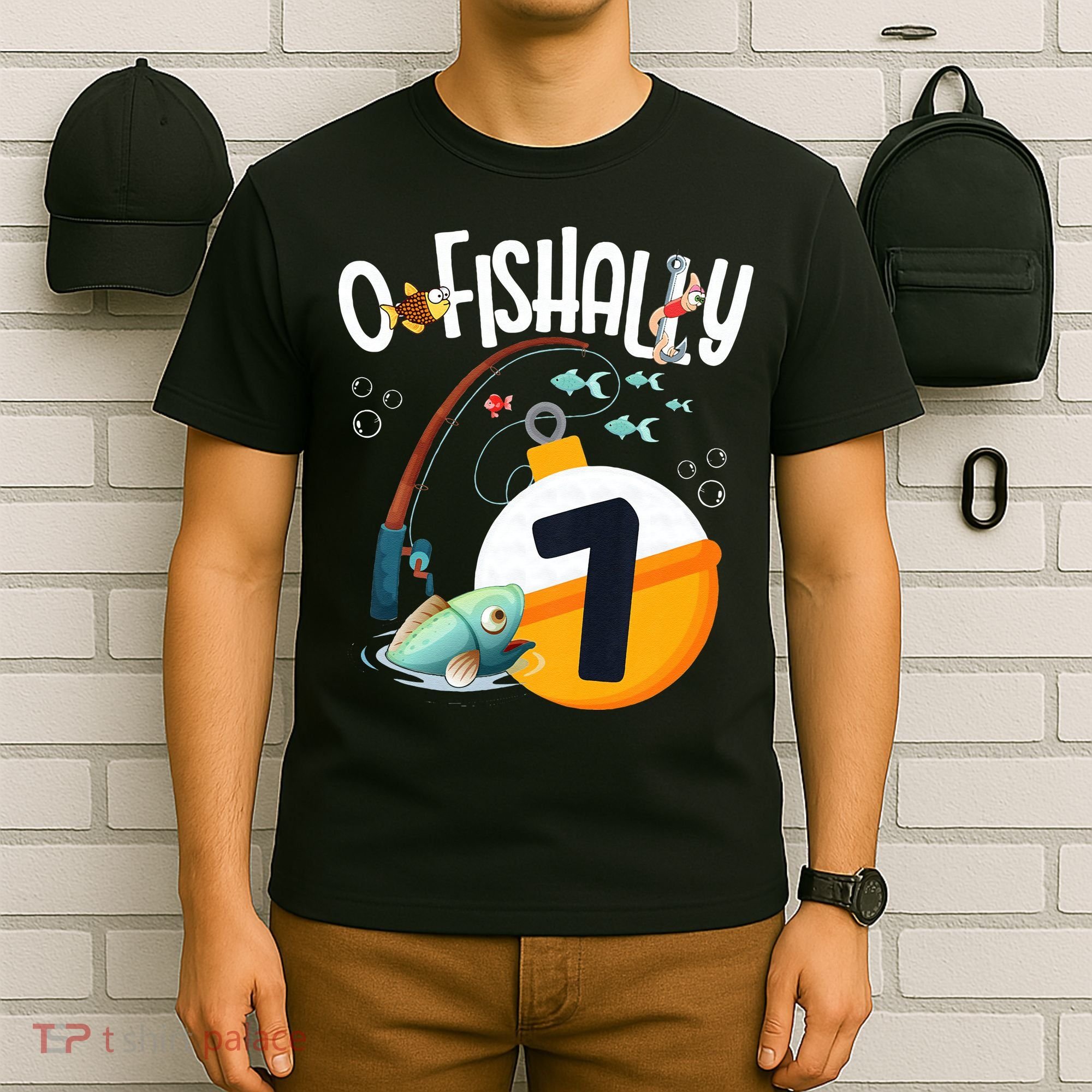 7th Birthday Fishing Theme For And OFishally 7 T-Shirt