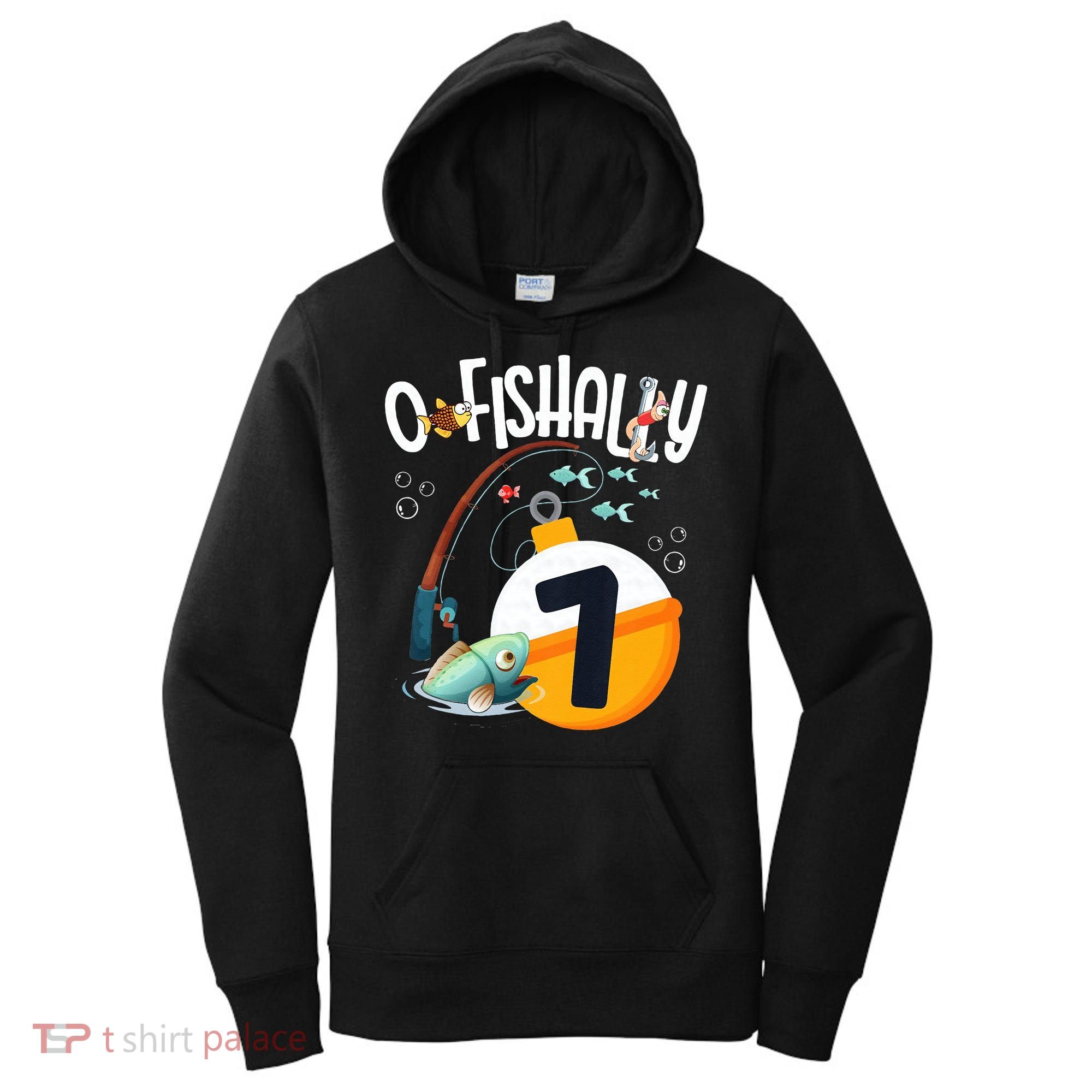 7th Birthday Fishing Theme For And OFishally 7 Women's Hoodie