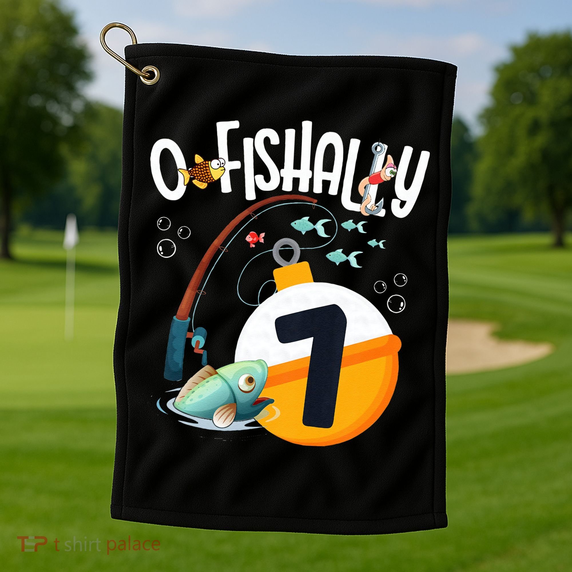7th Birthday Fishing Theme For And OFishally 7 Golf Towel