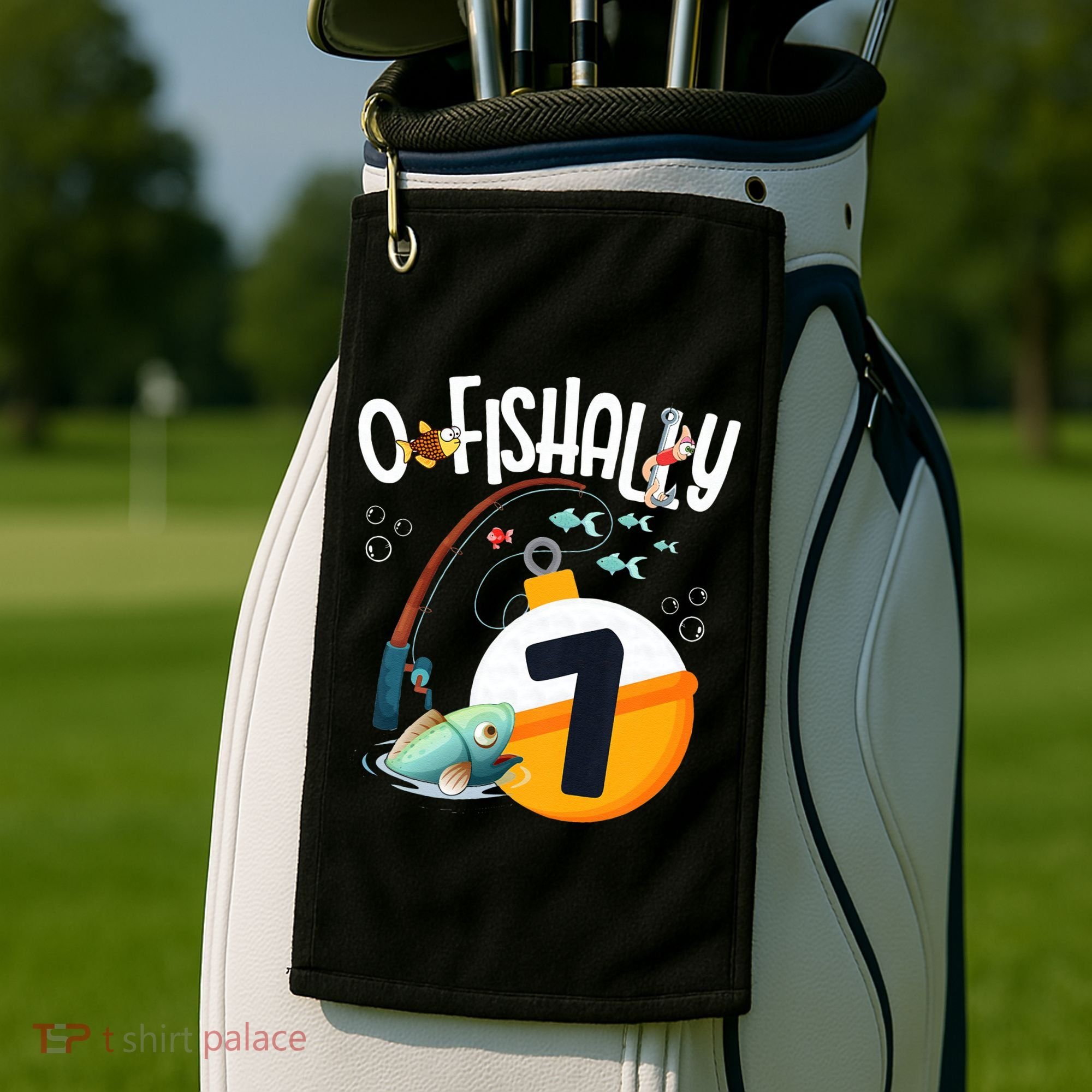 7th Birthday Fishing Theme For And OFishally 7 Golf Towel