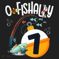 7th Birthday Fishing Theme For And OFishally 7 Golf Towel thumb 3