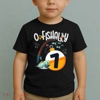 7th Birthday Fishing Theme For And OFishally 7 Toddler T-Shirt thumb 2
