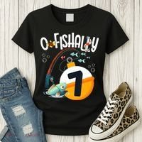 7th Birthday Fishing Theme For And OFishally 7 Women's T-Shirt thumb 3