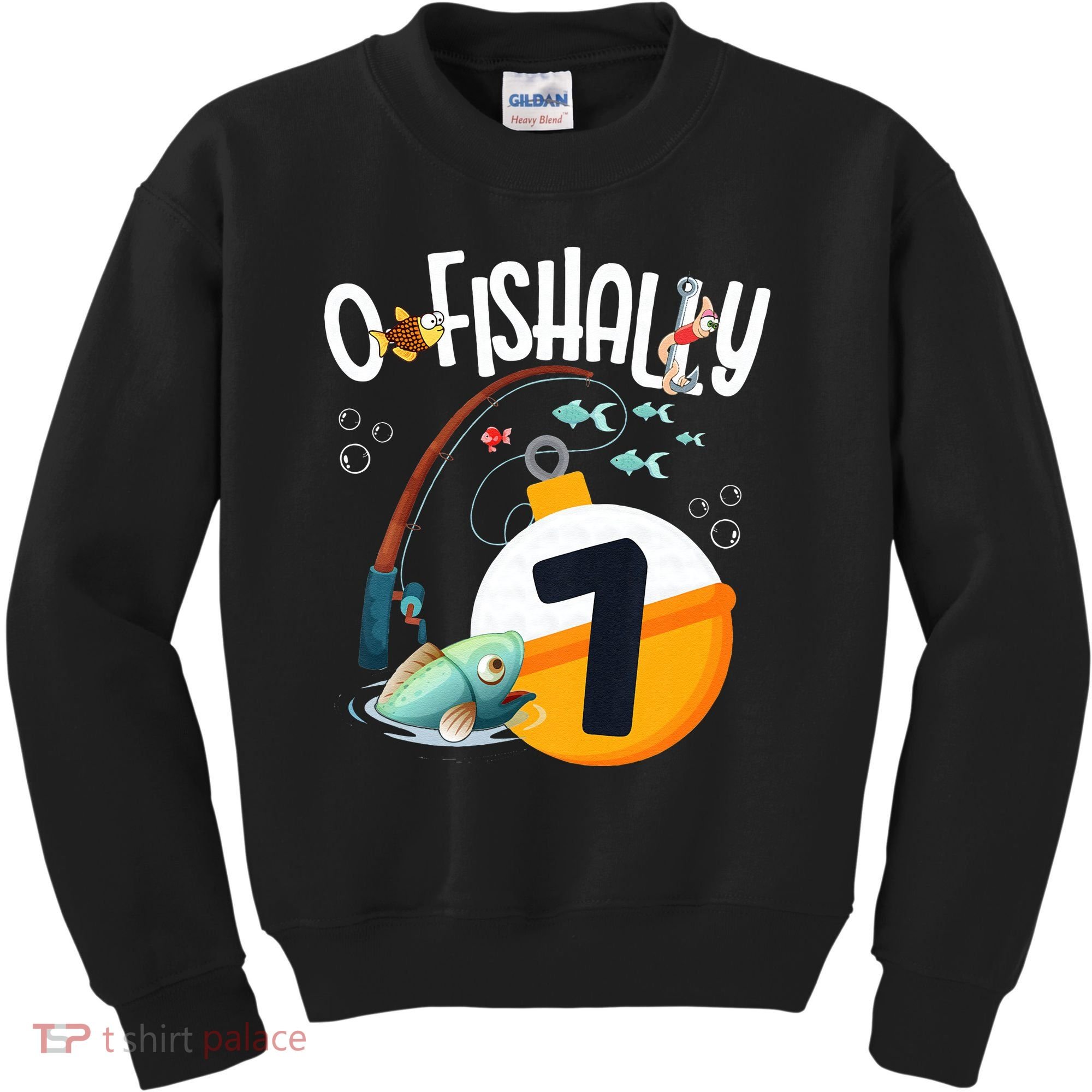 7th Birthday Fishing Theme For And OFishally 7 Kids Sweatshirt