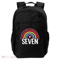 7th Birthday Gift Rainbow Fan 7 Years Olds 7 Bday Cute Backpack thumb 0