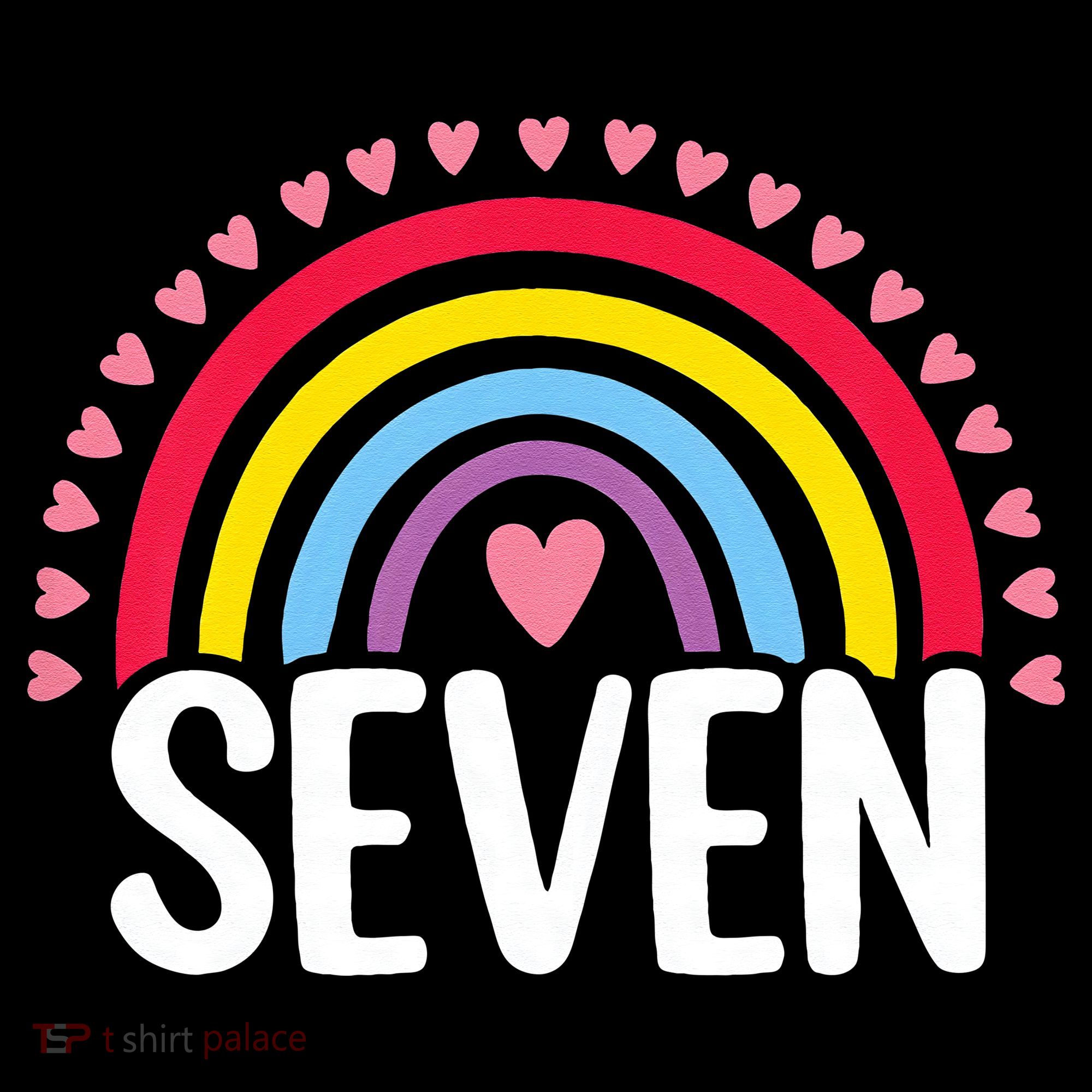 7th Birthday Gift Rainbow Fan 7 Years Olds 7 Bday Cute Coffee Mug