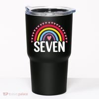 7th Birthday Gift Rainbow Fan 7 Years Olds 7 Bday Cute Tumbler thumb 0