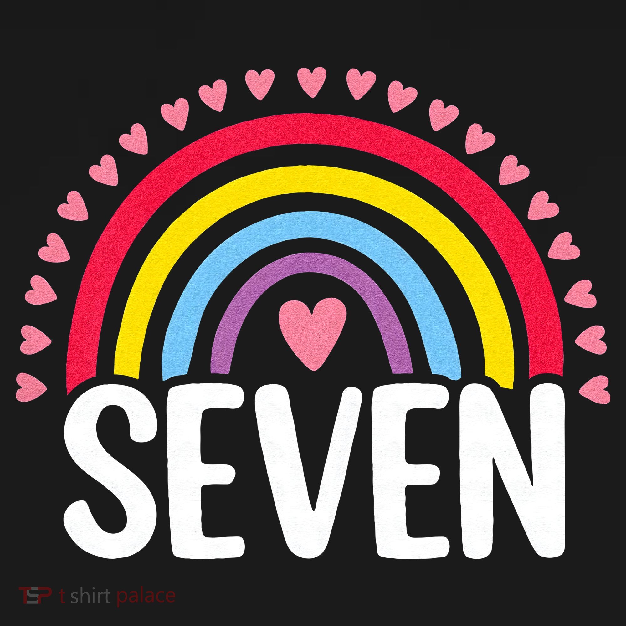 7th Birthday Gift Rainbow Fan 7 Years Olds 7 Bday Cute Women's Tank Top