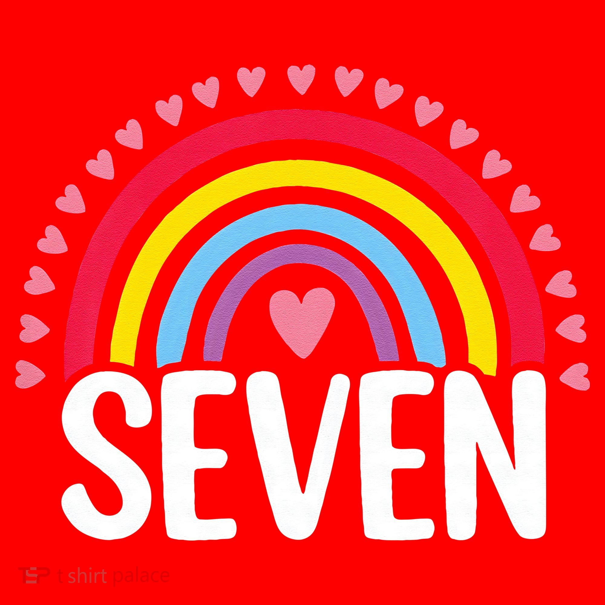 7th Birthday Gift Rainbow Fan 7 Years Olds 7 Bday Cute Santa Hat